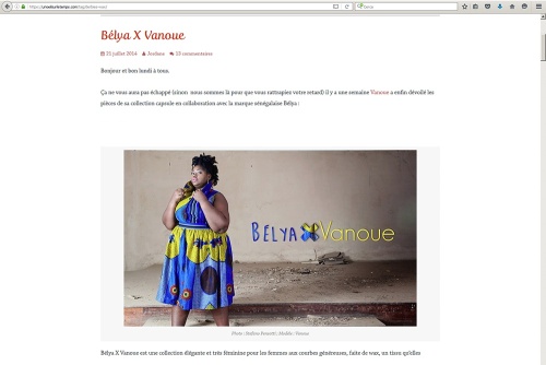 E-commerce for the brand Belya X Vanoue