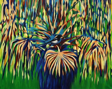 The bird or The palm n.223, 2020, oil on linen, 90 x 72 cm