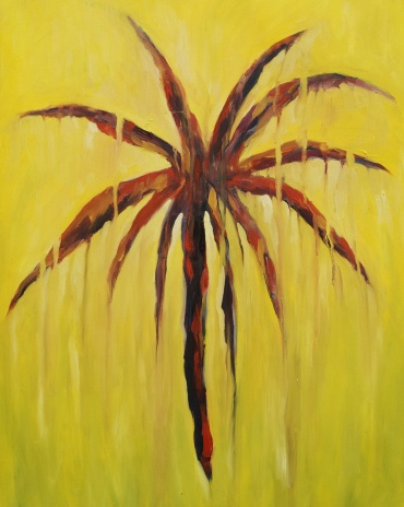 The palm n.148, 2019, oil on cardboard, 45,5 x 57 cm